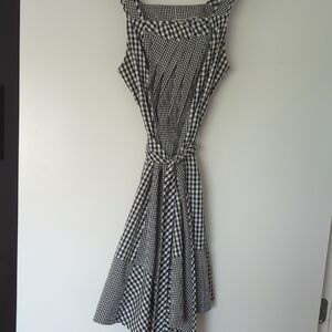 Black and White A-Line Dress with Sailor Collar